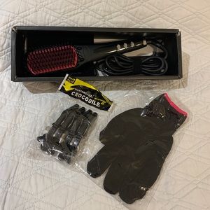 Hair straightening brush